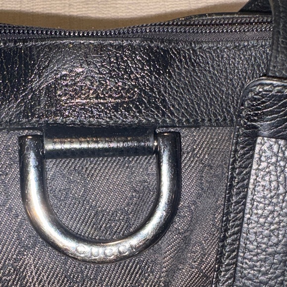 Gucci 265691 Vintage Abbey GG Shoulder Bag Black Canvas Leather Crossbody. - Picture 9 of 15